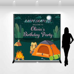 Aperturee - Happy Camping Custom Name Wild Birthday Backdrop