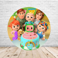 Aperturee Happy Family Birthday Party Decoration Round Backdrop