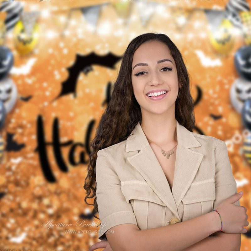 Aperturee - Happy Halloween Bokeh And Balloons Halloweem Backdrop