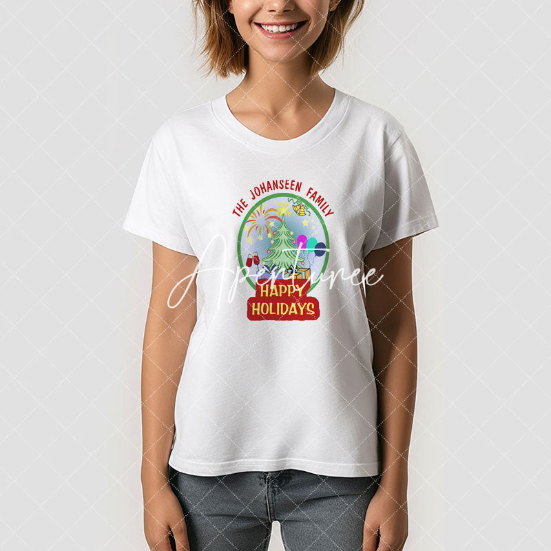 Aperturee - Happy Holidays Xmas Retro Family Reunion T-Shirt