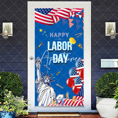 Aperturee - Happy Labor Day American Flag Liberty Door Cover