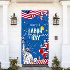 Aperturee - Happy Labor Day American Flag Liberty Door Cover