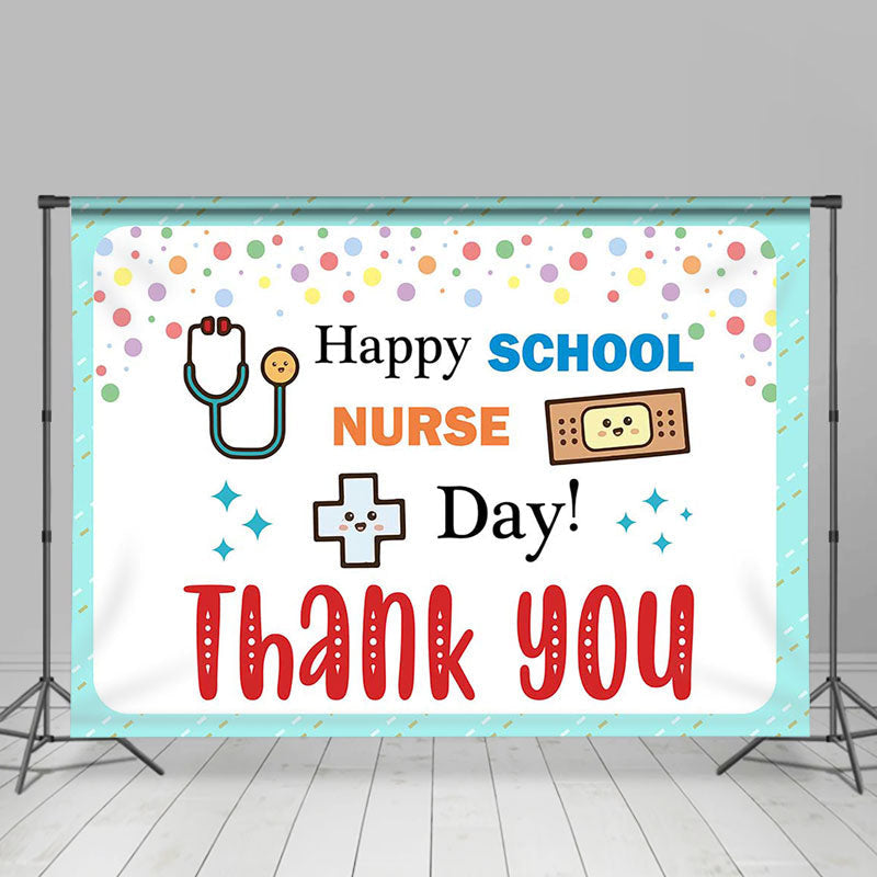 Aperturee - Happy School Nurse Day White Thank You Backdrop