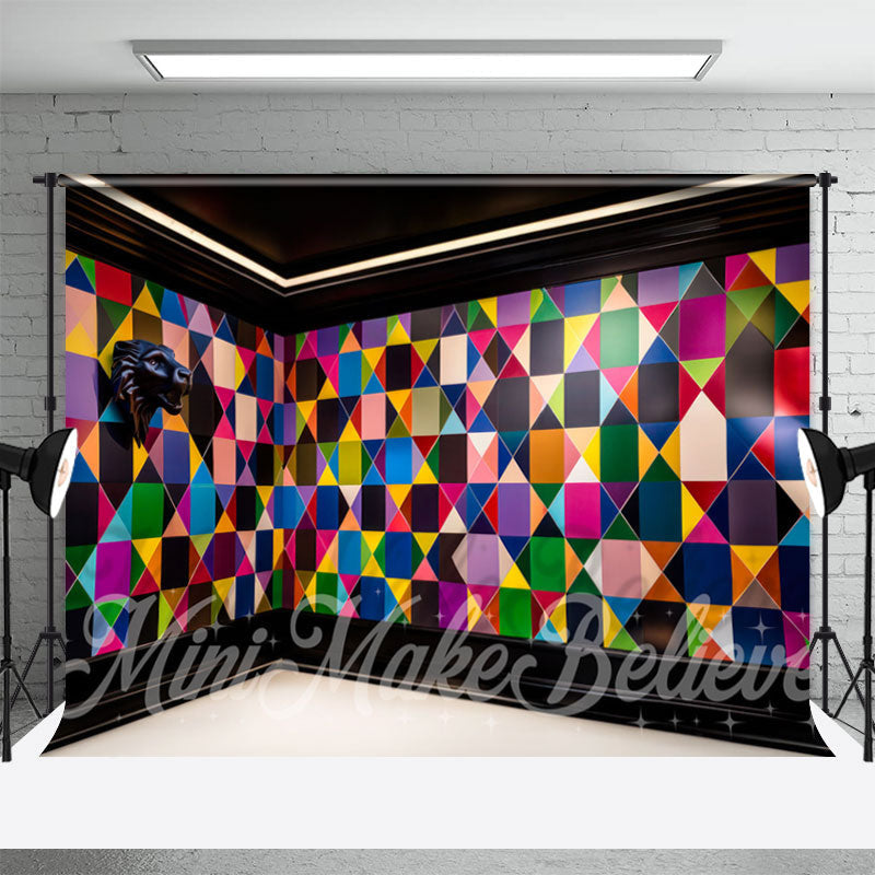 Aperturee - Harlequin Colorful Walls Birthday Photo Backdrop