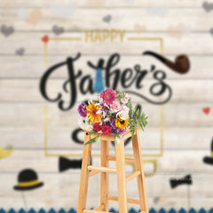 Aperturee - Hat Bow Ties Heart Wooden Fathers Day Backdrop Diy