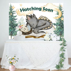 Aperturee - Hatching Soon Dragon Pines Baby Shower Backdrop