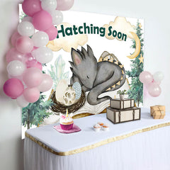 Aperturee - Hatching Soon Dragon Pines Baby Shower Backdrop