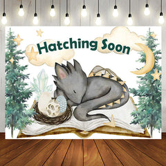 Aperturee - Hatching Soon Dragon Pines Baby Shower Backdrop