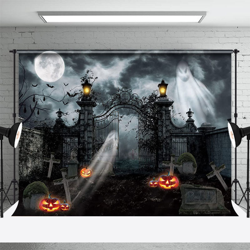 Aperturee - Haunted Graveyard Night Ghost Lantern Halloween Decor