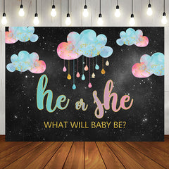 Aperturee - He Or She Night Sky Clouds Gender Reveal Backdrop