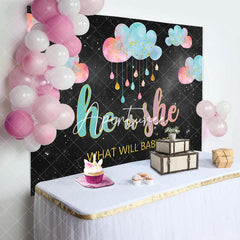 Aperturee - He Or She Night Sky Clouds Gender Reveal Backdrop