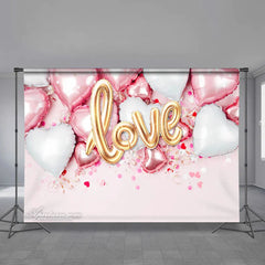 Aperturee - Heart And Love Balloon Happy Valentine Backdrop