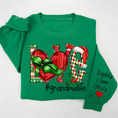 Aperturee - Heart Love Grandmalife Custom Christmas Sweatshirt