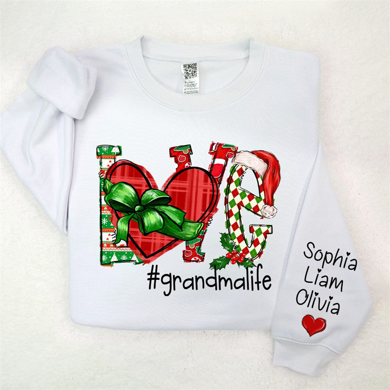 Aperturee - Heart Love Grandmalife Custom Christmas Sweatshirt