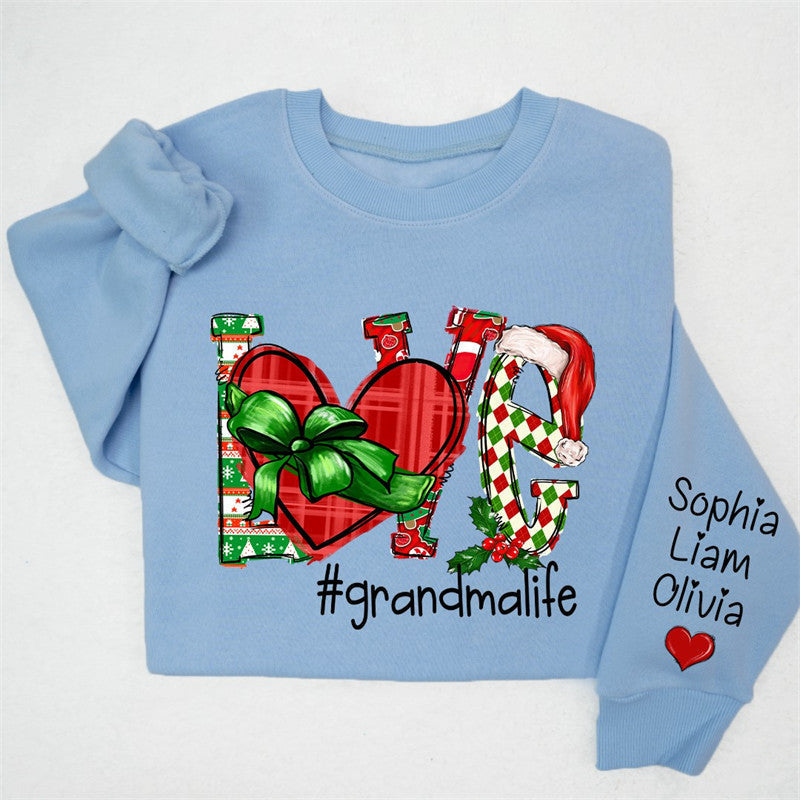 Aperturee - Heart Love Grandmalife Custom Christmas Sweatshirt