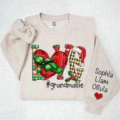 Aperturee - Heart Love Grandmalife Custom Christmas Sweatshirt