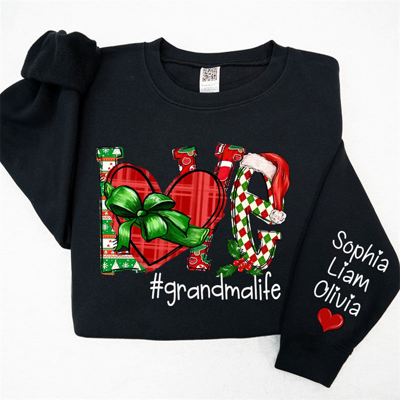 Aperturee - Heart Love Grandmalife Custom Christmas Sweatshirt