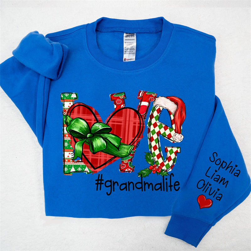 Aperturee - Heart Love Grandmalife Custom Christmas Sweatshirt