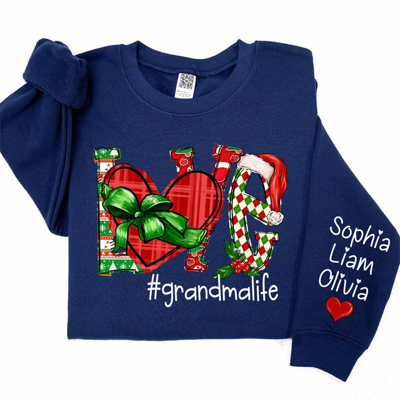 Aperturee - Heart Love Grandmalife Custom Christmas Sweatshirt