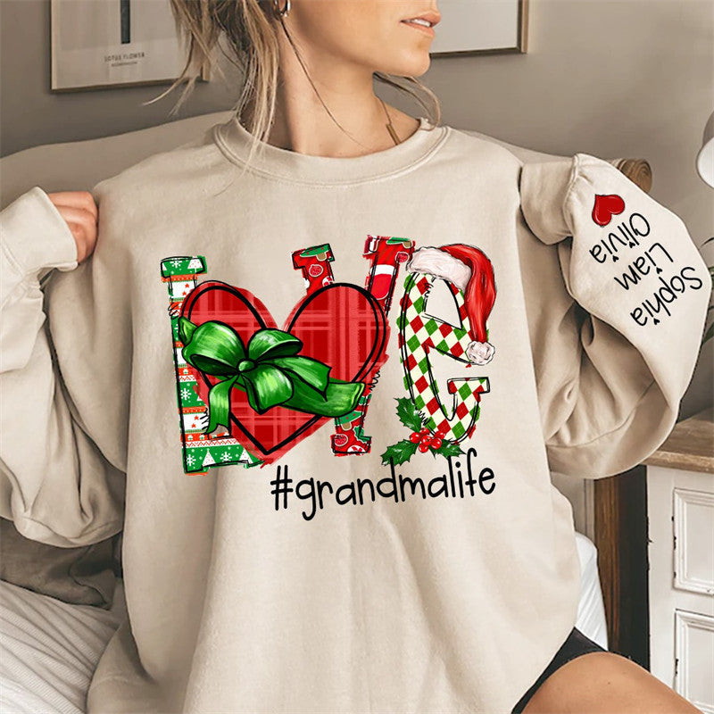 Aperturee - Heart Love Grandmalife Custom Christmas Sweatshirt