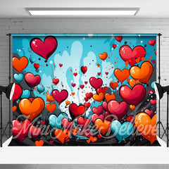 Aperturee - Heart Painting Water Wave Valentines Day Backdrop