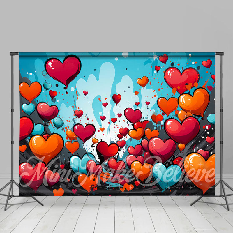 Aperturee - Heart Painting Water Wave Valentines Day Backdrop