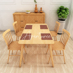 Aperturee - Heatproof Red Brown Simple Dining Set Of 4 Placemats