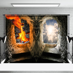 Aperturee - Heaven And Hell Vintage Stone Cave Memorial Backdrop