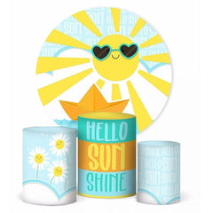 Aperturee Hello Sun Shine Sunglasses Party Round Backdrop Kit