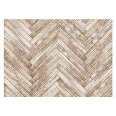 Aperturee - Herringbone Bleached Oak Texture Rubber Floor Mat