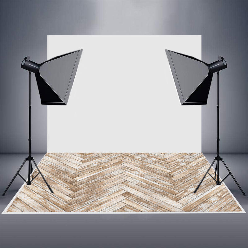 Aperturee - Herringbone Bleached Oak Texture Rubber Floor Mat