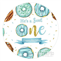 Aperturee Hes Sweet One Donut Candy Land Theme Round Backdrop