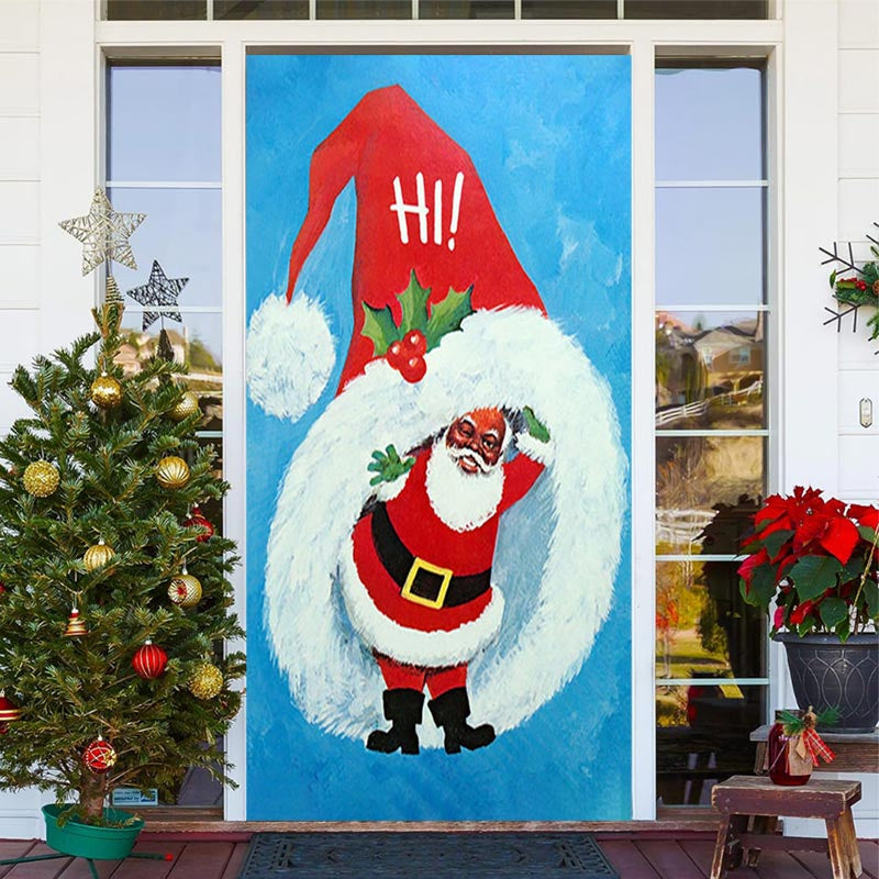 Aperturee - Hi Christmas Big Hat Santa Claus Blue Door Cover