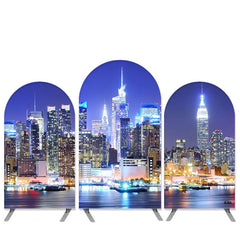 Aperturee High Buildings Night Theme Birthday Arch Backdrop Kit Banner