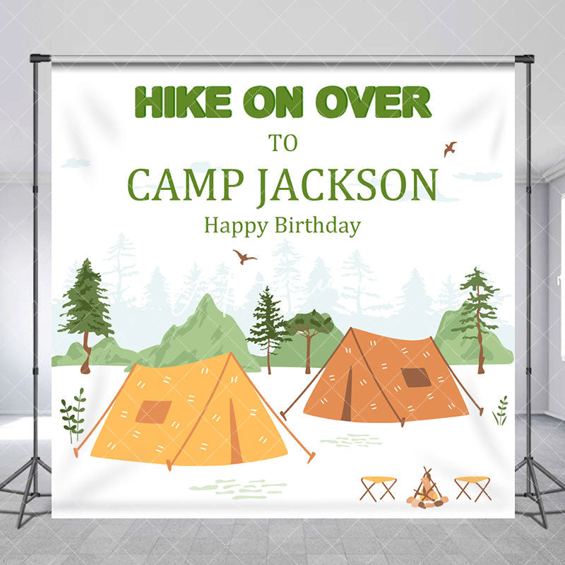 Aperturee - Hike On Over Wild Camp Custom Name Birthday Backdrop