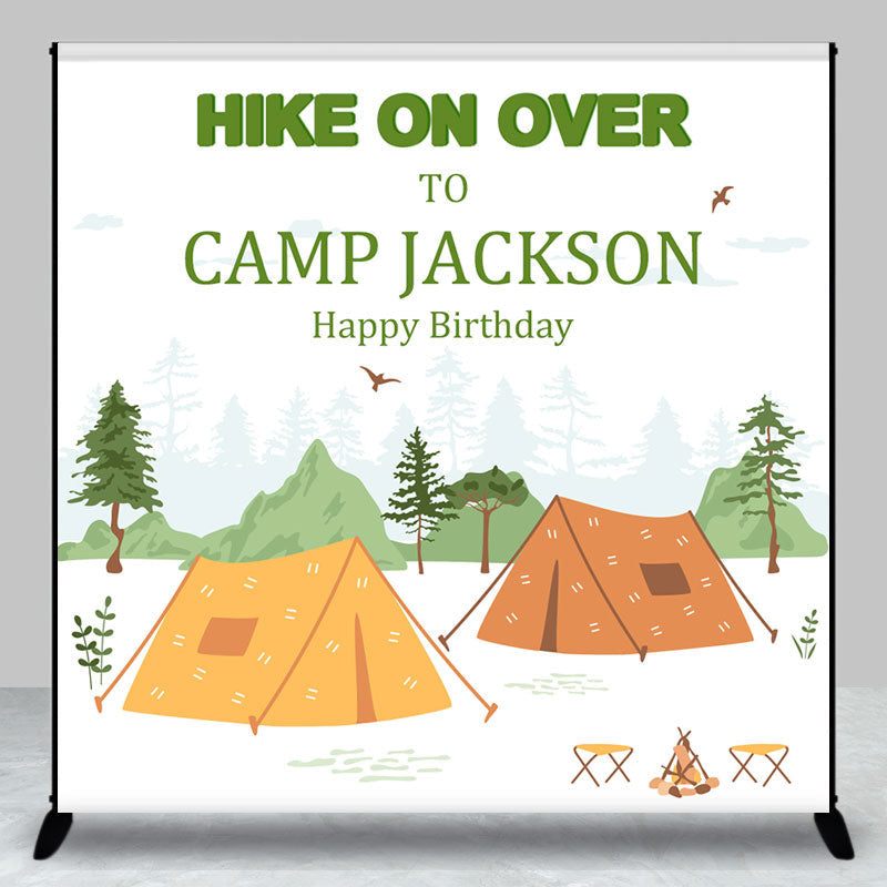 Aperturee - Hike On Over Wild Camp Custom Name Birthday Backdrop