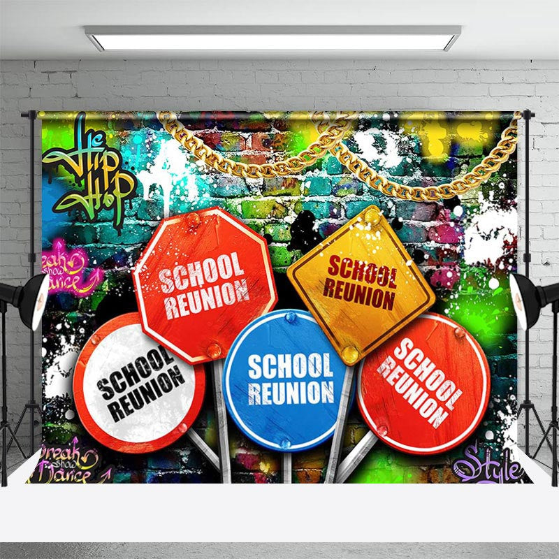 Aperturee - Hip Hop Graffiti Guidepost School Reunion Backdrop