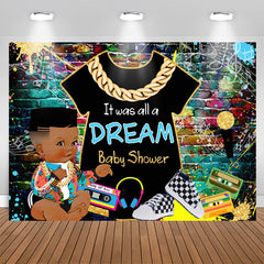 Aperturee - Hip Hop Graffiti Wall A Dream Baby Shower Backdrop