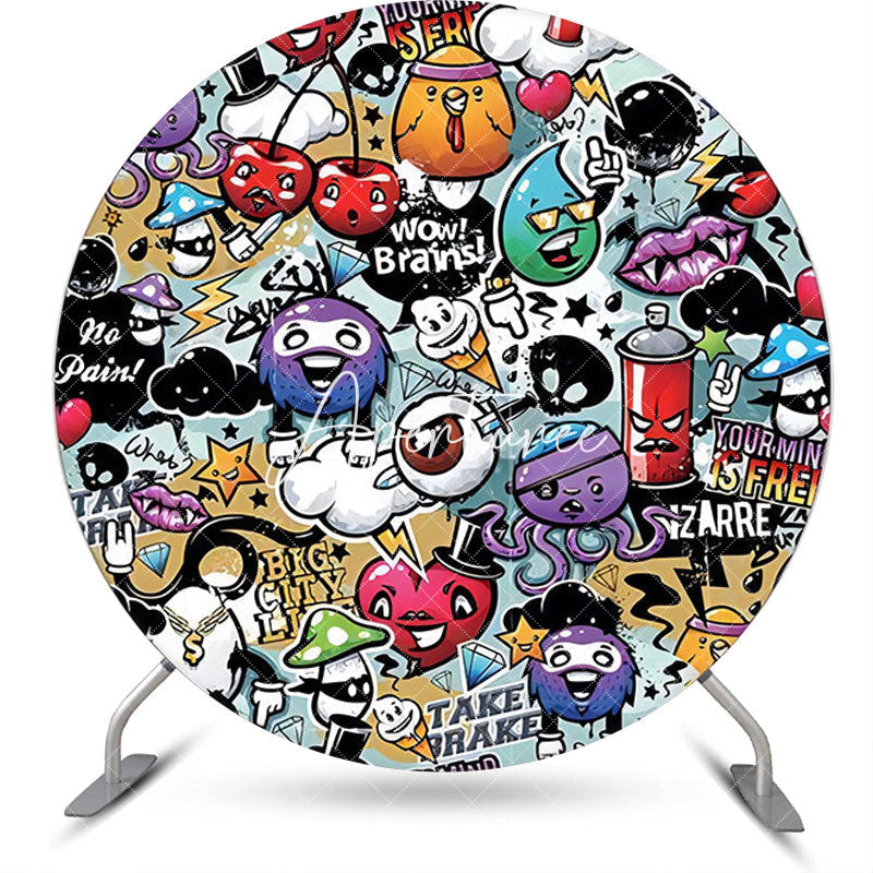 Aperturee - Hiphop Colorful Graffiti Round Dance Party Backdrop