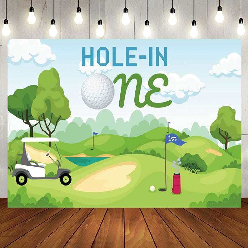 Aperturee - Hole-in One Golf Course First Birthday Backdrop