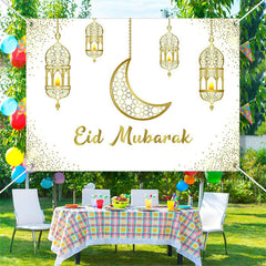 Aperturee - Hollowed Lantern Moon Glitter Eid Mubarak Backdrop