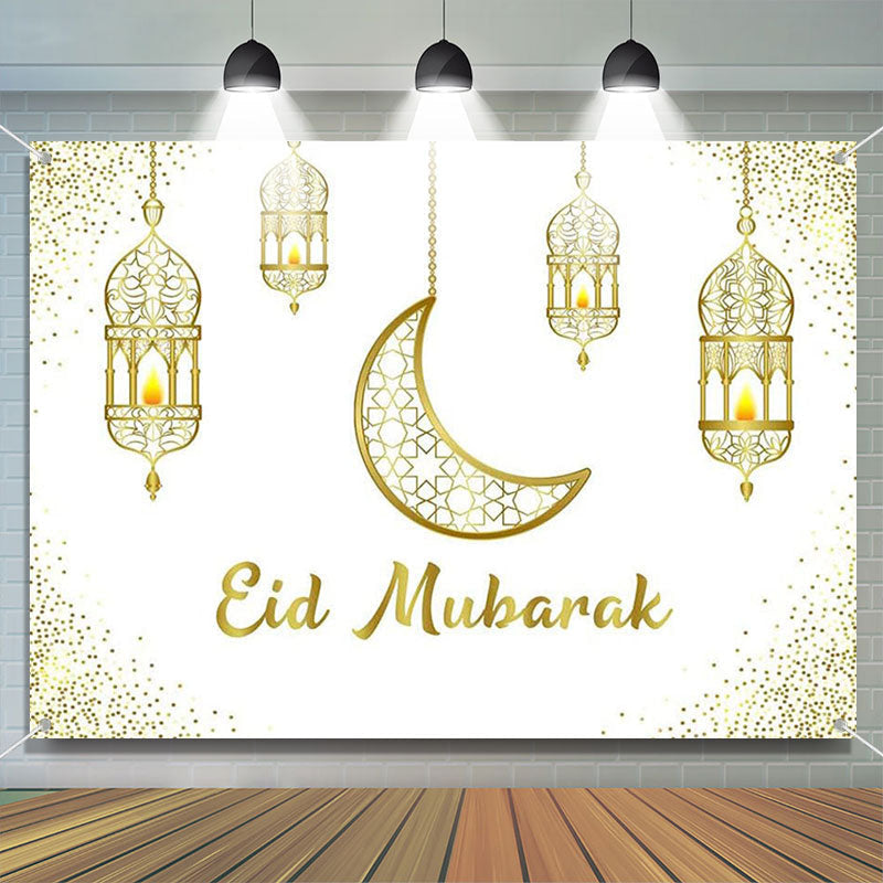 Aperturee - Hollowed Lantern Moon Glitter Eid Mubarak Backdrop