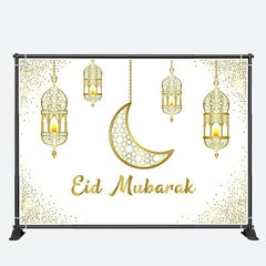 Aperturee - Hollowed Lantern Moon Glitter Eid Mubarak Backdrop