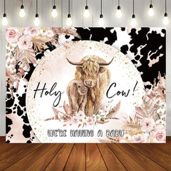 Aperturee - Holy Cow Warm Glitter Floral Gender Reveal Backdrop