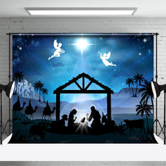 Aperturee - Holy Light Jesus Night Star Angel Christmas Backdrop