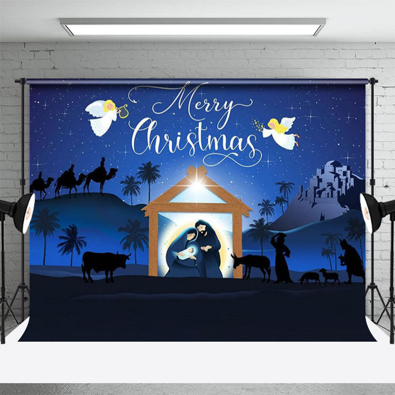 Aperturee - Holy Light Ningt Star Born Merry Christmas Backdrop