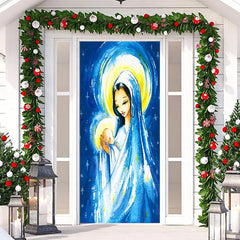 Aperturee - Holy Light Our Lady Painting Christmas Door Cover