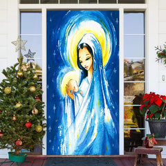 Aperturee - Holy Light Our Lady Painting Christmas Door Cover