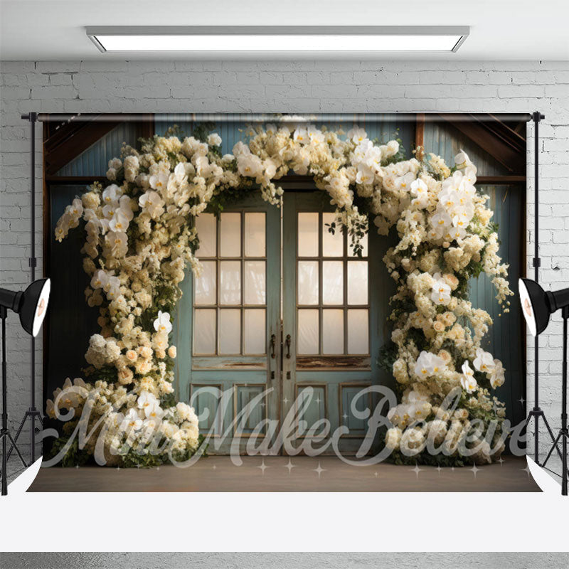 Aperturee - Holy Rose Blue Door Birthday Cake Smash Backdrop