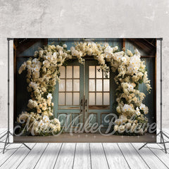 Aperturee - Holy Rose Blue Door Birthday Cake Smash Backdrop